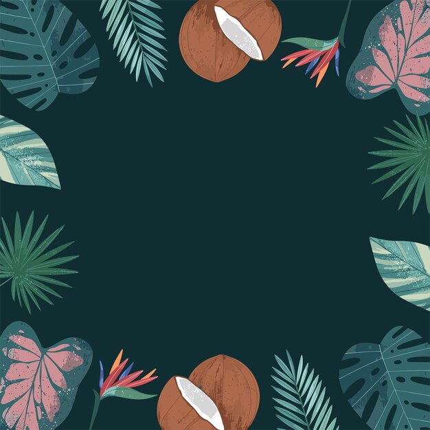 Plik wektorowy tropikalny liść ilustracja ramki tło