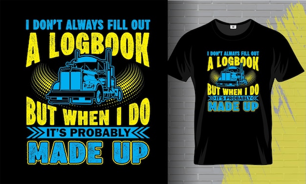 Trucker T Shirt Truck Driver T Shirt Wektor Szablon Projektu