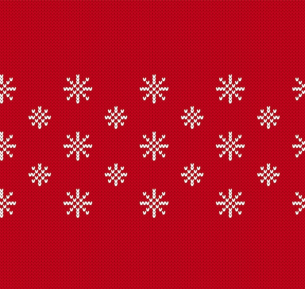 Trykotowa Tekstura Bożego Narodzenia Z Płatkami śniegu Knit Sweter Wzór Xmas Bezszwowe Tło