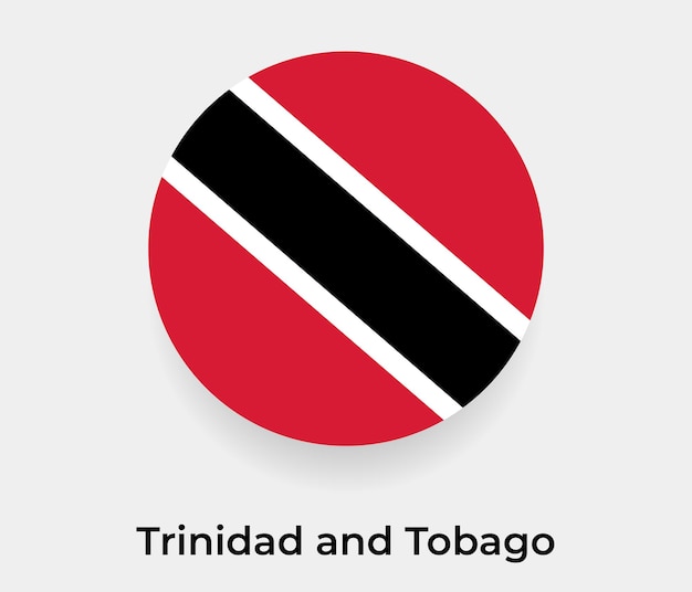 Trynidad I Tobago Flaga Bąbelek Koło Okrągły Kształt Ikona Ilustracja Wektorowa