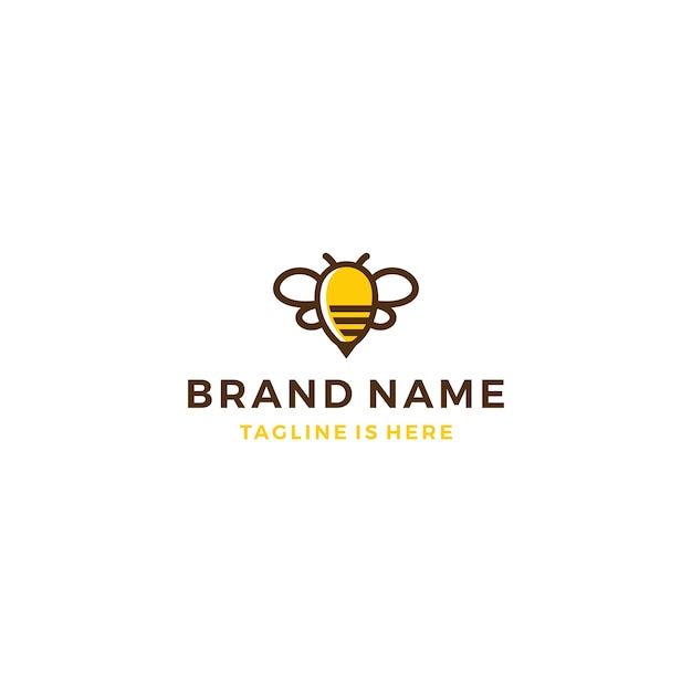Trzmiel Pszczoła Miodu Miód Logo Szablon Ikona Ilustracji Wektorowych