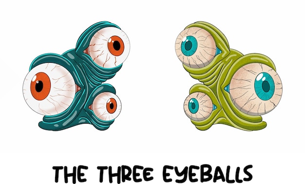 Plik wektorowy trzy gałki oczne