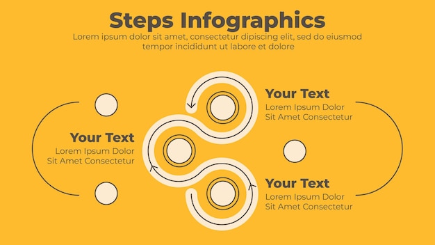 Trzy Kroki Koło Szablon Prezentacji Biznesowej Infografiki