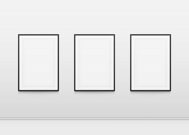 Plik wektorowy trzy plakat makieta na ścianie