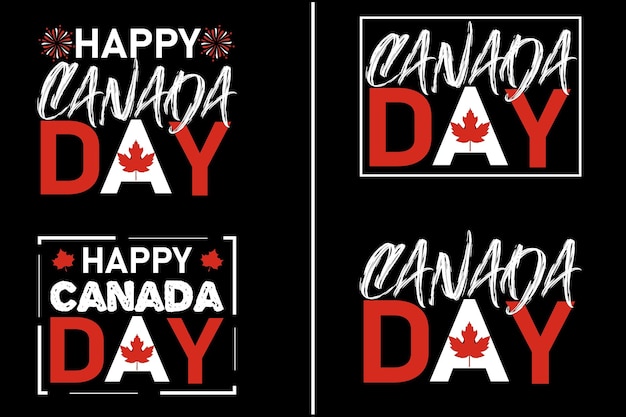 Plik wektorowy trzy różne plakaty z napisem happy canada day.