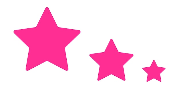 Trzy Różowa Gwiazda Ikona Przestrzeń Ilustracja Symbol Modny Wektor Dekoracji Internetowej