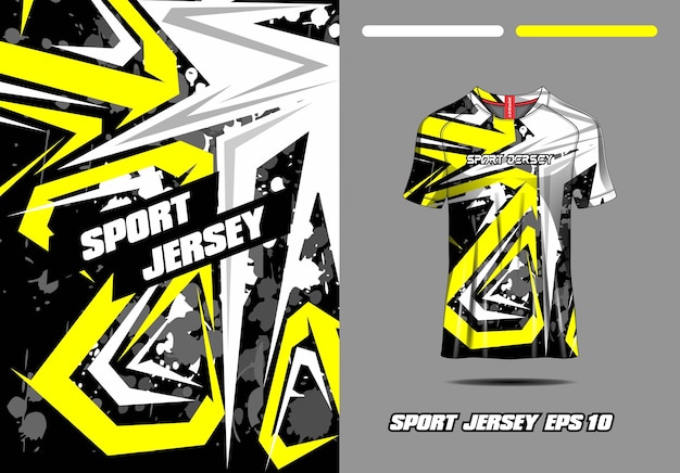 Tshirt Sport żółty Biały Grunge Tekstury Tło Piłka Nożna Koszulka Jazda Na Rowerze Piłka Nożna Gry Wektor