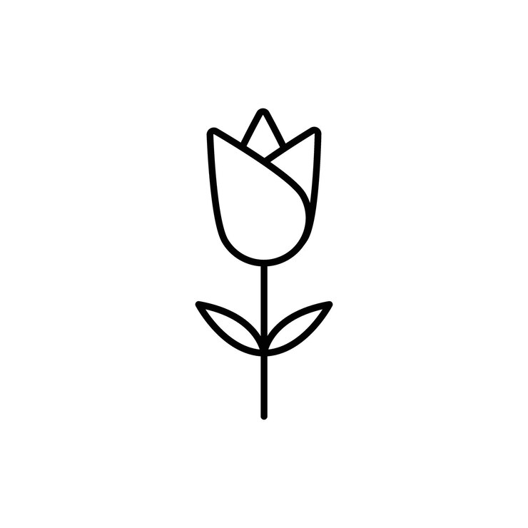 Wektor tulip icon set florist holenderski wzór wektorowy symbol w czarnym wypełnionym i zarysowanym stylu floral charm sign