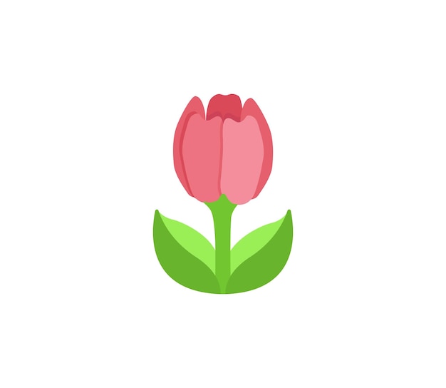 Tulipan Wektor Ikona Na Białym Tle. Ilustracja Emotikonów Tulipanów. Tulipan Wektor Na Białym Tle Emotikon