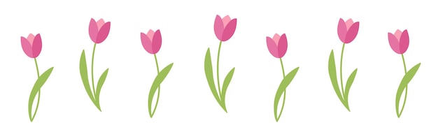 Tulipany wektor ręcznie rysowane ilustracja powitanie 8 marca
