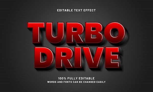 turbo drive edytowalny efekt tekstowy z tematem sportowym i wyścigowym