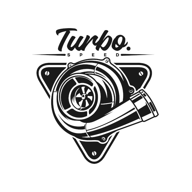 Turbo niestandardowa wydajność auto logo inspiracja sport motoryzacyjny vintage