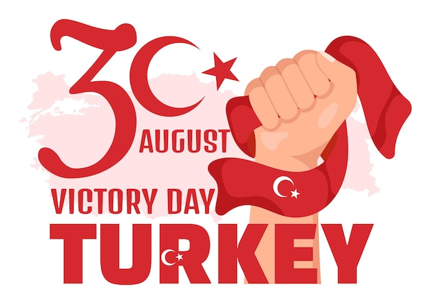 Turcja Dzień Zwycięstwa Ilustracja Wektorowa na 30 sierpnia z Zafer Bayrami Celebration Szablony