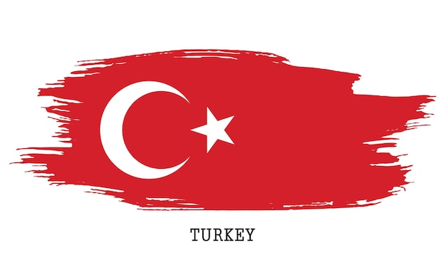 Turcja flaga wektor grunge pociągnięcia pędzlem