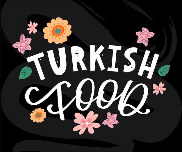 Turecki List żywności Element Projektu Tradycyjny Projekt Ilustracja Wektora Liter Zdrowy Posiłek