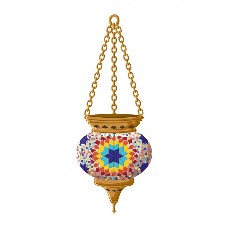 Wektor turecki tradycyjny ceramiczny lampion.