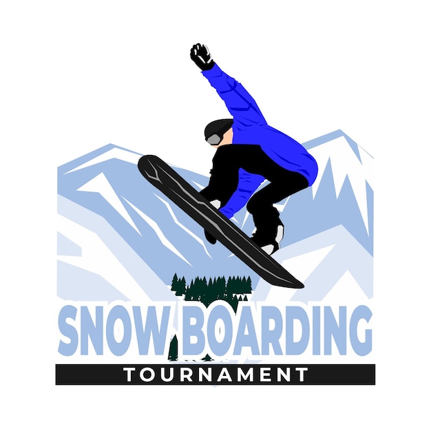 Turniej Na Snowboardzie Prosta Ilustracja Wektor Logo