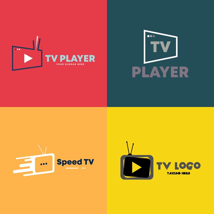 Wektor tv logo set design szablon wektor