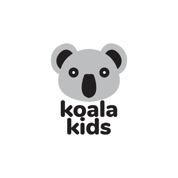 Twarz Słodkie Koala Dzieci Szok Projekt Logo Wektor Graficzny Symbol Ikona Ilustracja Kreatywny Pomysł
