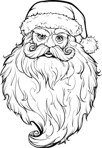 Twarz Świętego Mikołaja z brodą