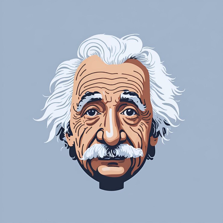 Wektor twarz wielkich naukowców alberta einsteina ilustracji wektorowych