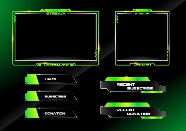 Twitch Overlay Gamer i wektor streamera