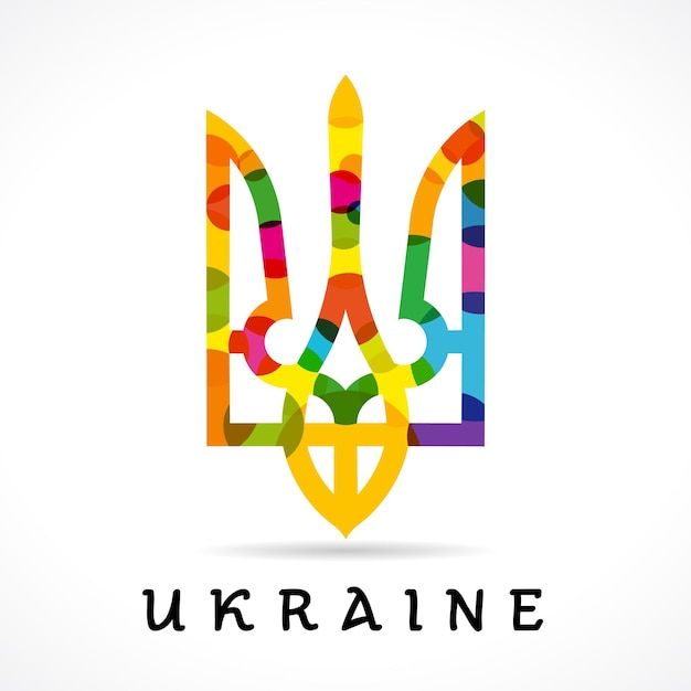 Twórczy Herb Ukrainy. Koncepcja Logo. Szablon Na Białym Tle Projekt Graficzny. Abstrakcyjny Wzór.