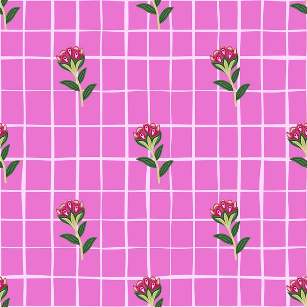 Twórczy kwiat stylizowany bezszwowy wzór Ręcznie rysowane ilustracja botaniczna Streszczenie tapeta z motywem kwiatowym Styl sztuki naiwnej Projektowanie tkanin tekstylnych Drukowanie opakowania okładka Ilustracja wektorowa