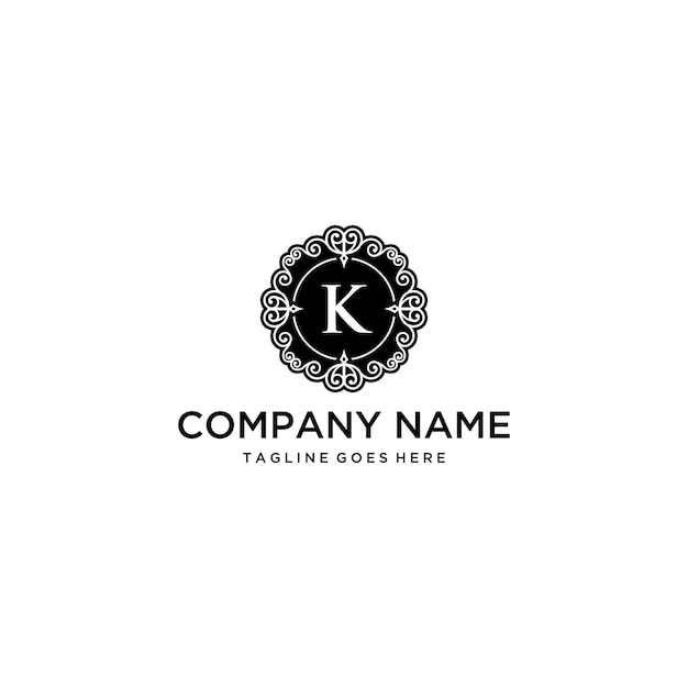 Twórczy luksusowy ilustracja K znak godło logo szablon projektu