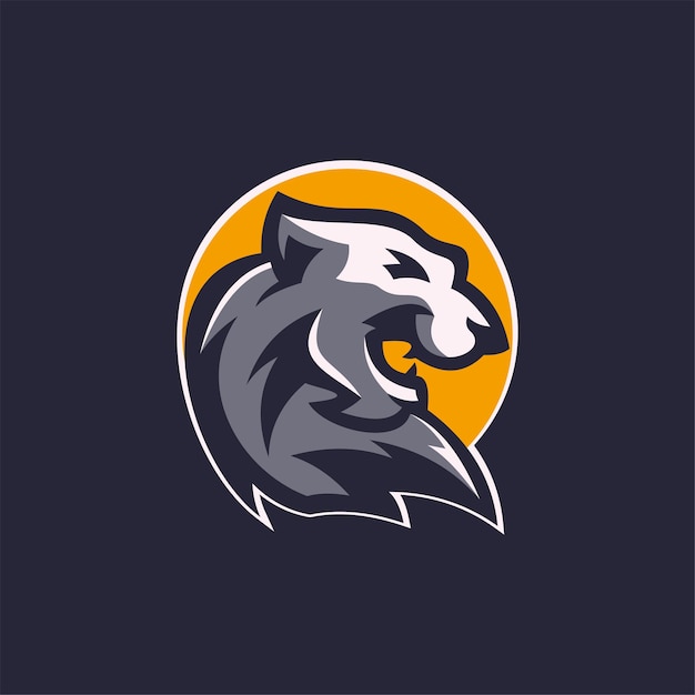 Plik wektorowy tygrys głowa zwierzęcia kreskówka logo szablon ilustracja esport logo gry wektor premium