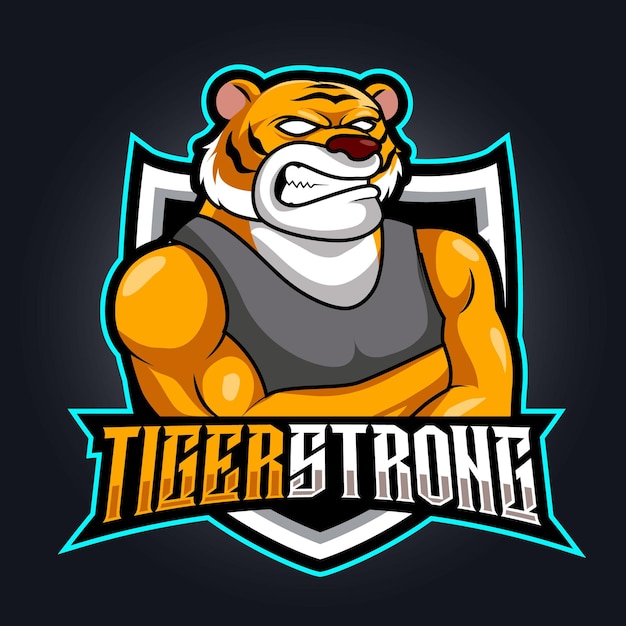 Tygrys Silne Zły Logo Maskotki