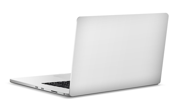 Tył laptopa izolowany na białym tle