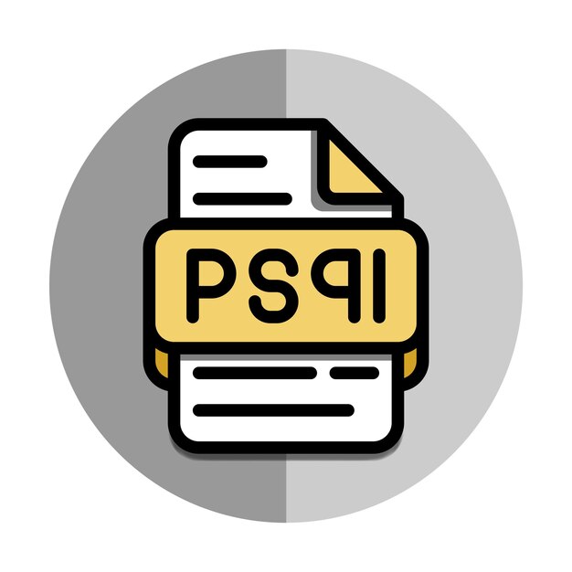 Typ pliku psql płaska ikona dokument i pliki rozszerzenie symbolu ikona z okrągłym tłem