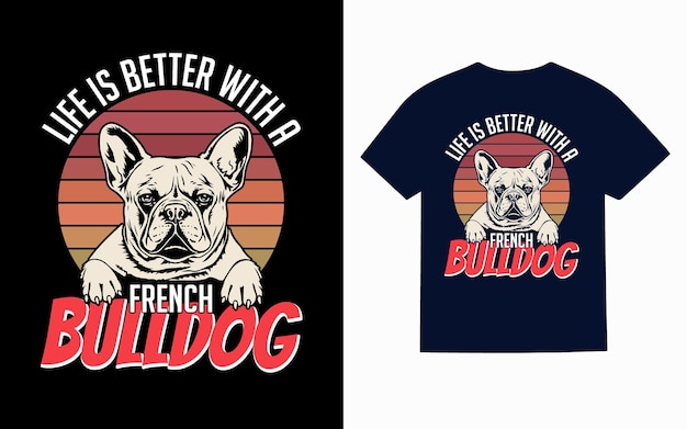 Typografia Buldog francuski TShirt Design Vector t shirt