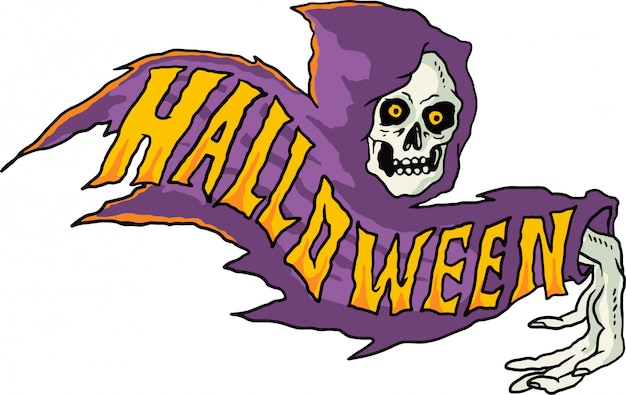 Plik wektorowy typografia ducha halloween