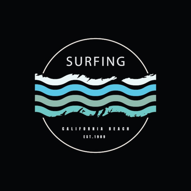 Typografia Ilustracji Do Surfingu Idealna Do Projektowania Koszulek