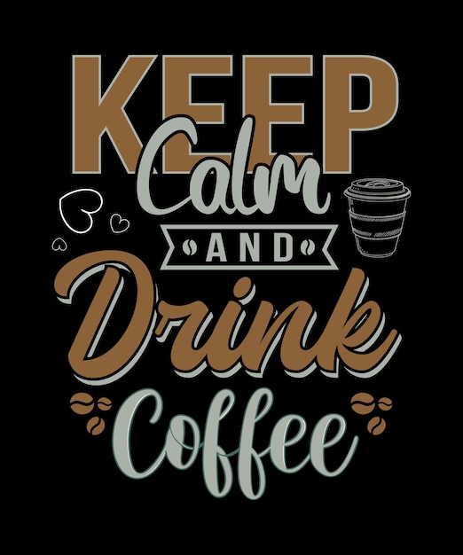 Typografia Kawa T-Shirt Design Mug Design Hoodie Design