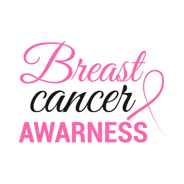 Plik wektorowy typografia koszulki z informacją o raku piersi