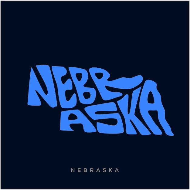 Typografia Mapy Stanu Nebraska Typografia Mapy Stanu Nebraska Napis Nebraska