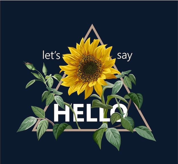 Plik wektorowy typografia slogan z ilustracji słonecznika