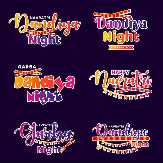 Typografia Ustawiona W Noc Dandiya Na Festiwalu Navratri