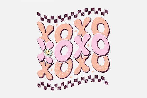 Typografia Xoxo Sublimation Walentynki Cytuje Projekt Koszulki