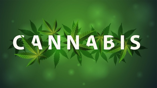 Tytuł Cannabis 3d Ozdobiony Liśćmi Konopi