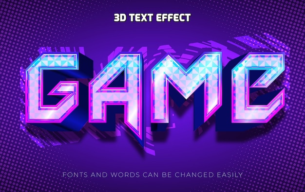 Tytuł gry 3d edytowalny efekt tekstowy