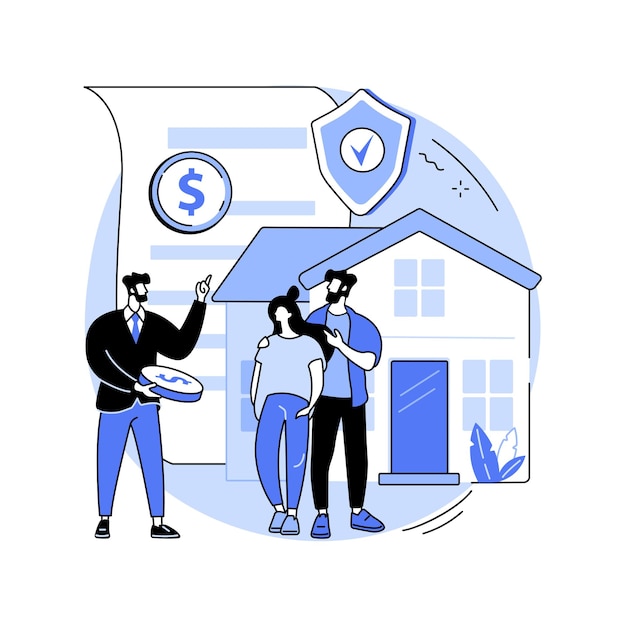 Ubezpieczony program ochrony kredytu hipotecznego streszczenie koncepcja ilustracji wektorowych