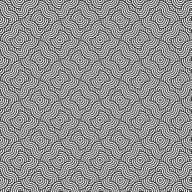 Plik wektorowy uderzający czarno-biały wzór z kręgami tworzący fascynujące doświadczenie wizualne