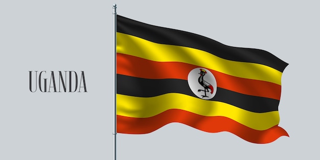 Uganda Macha Flagą Na Maszcie