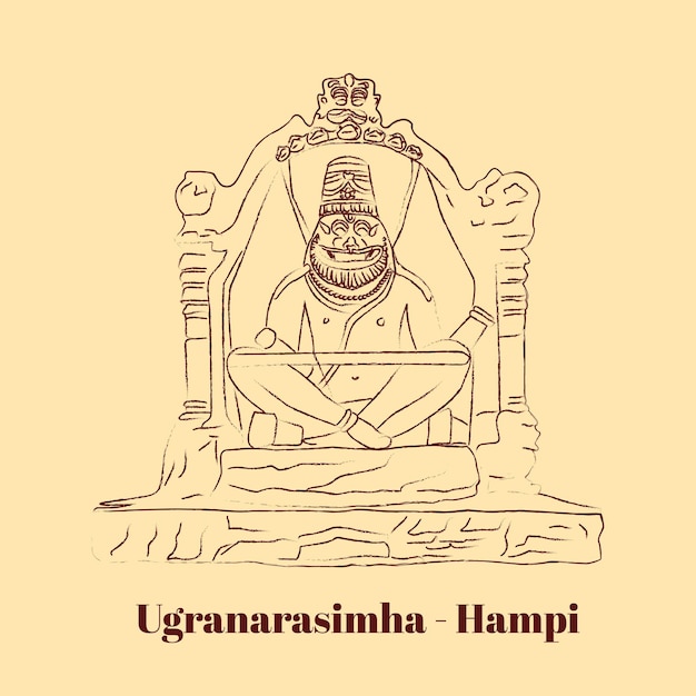 Plik wektorowy ugra narasimha hampi