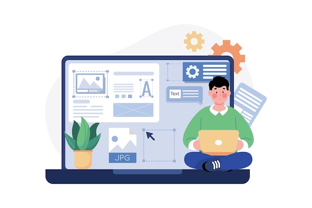 UI Designer Ilustracja koncepcja na białym tle