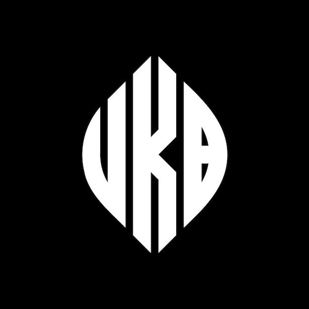 Plik wektorowy ukb okrągłe logo z kształtem okręgu i elipsy ukb elipsy z stylem typograficznym trzy inicjały tworzą logo okręgu ukb krąg emblem abstrakt monogram liter mark wektor